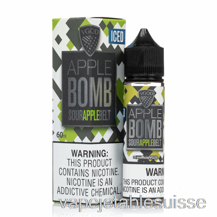 Vape Suisse Bombe Aux Pommes Glacées - E-liquide Vgod - 60ml 0mg